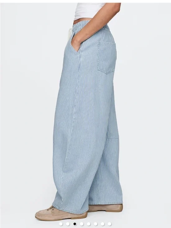 Gap Mid Rise Ultra soft denim Easy Stripe Horseshoe jeans size small NEW! - Picture 4 of 13